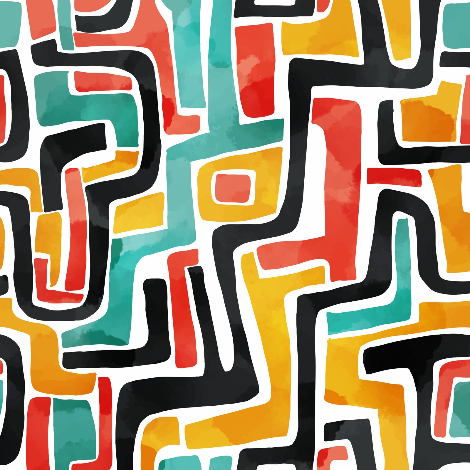 Hand painted watercolour abstract pattern design background